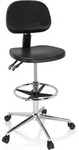 Drehhocker / Arbeitsstuhl Top Work 24 I Hartschaum Schwarz Chrom Hjh Office