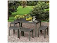 Rechteckiger Tisch für draußen. Farbe: schwarz 72x138x78cm ipae progarden