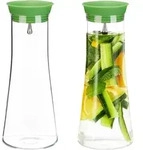 2 X Glaskaraffe Zylindrisch, 1 Liter, Gastro, Edelstahl Ausgie&szlig;er, Feines