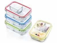 Klarstein - Lunchboxen mit Unterteilung 4er-Set Inhalt: je 1040 ml je 3 Fächer