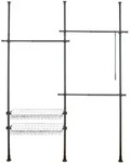 Teleskop-garderobensystem Herkules Basic, Doppelt, Schwarz Wenko