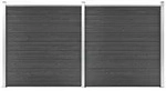 Vidaxl Zaunelement Set Wpc 353x186 Cm Schwarz