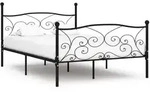 Bettgestell Mit Lattenrost Schwarz Metall 140 &times; 200 Cm Vidaxl