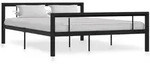 Bettgestell Schwarz Und Wei&szlig; Metall 160&times;200 Cm Vidaxl