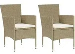 Vidaxl - Garten-essst&uuml;hle 2 Stk. Poly Rattan Beige
