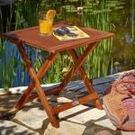 Casaria&reg; Gartentisch Balkontisch Wetterfest Klappbar Holz 70x70cm 80kg Belastbarkeit