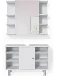 Vicco - Badm&ouml;bel-set Fynn, Wei&szlig;, 2 Teile, Unterschrank 80 Cm