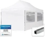 3x6 M Faltpavillon, Economy Alu 32mm, Seitenteile Mit Panoramafenstern, Wei&szlig;