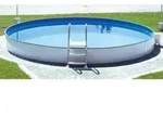 Stahlwand Swimming Pool 'styria Rund', Sandfarbene Poolfolie, &Oslash; 400 X 120 Cm -