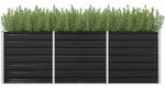 Garten-hochbeet Anthrazit 240 X 80 X 77 Cm Verzinkter Stahl - Vidaxl