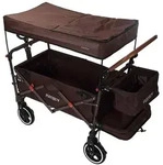 Fuxlife Fx-ct850 Braun Faltbarer Bollerwagen Mit Uv-sonnendach, Hecktasche Und