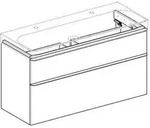 Geberit Smyle Square Waschtischunterschrank, 1184x617x470mm, Mit