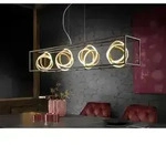 Led Pendelleuchte Gisi 4-flammig Schwarz Gold Dimmbar & Tageslicht, Breite 110cm