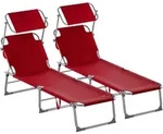 Casaria&reg; Sonnenliege Klappbar Mit Sonnendach Wetterfest 130kg Belastbar Tragbar
