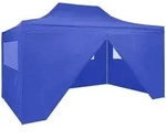 Profi-partyzelt Faltbar Mit 4 Seitenw&auml;nden 3&times;4m Stahl Blau - Vidaxl