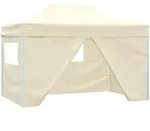 Vidaxl - Profi-partyzelt Faltbar Mit 4 Seitenw&auml;nden 3&times;4m Stahl Creme 859948