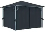 Pavillon Mit Vorh&auml;ngen 300&times;300 Cm Anthrazit Aluminium - Vidaxl