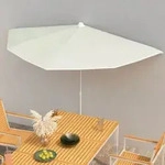 Halb-sonnenschirm Mit Mast 180x90 Cm Sandfarbe Vidaxl