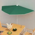 Halb-sonnenschirm Mit Mast 180x90 Cm Gr&uuml;n Vidaxl