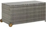 Garten-auflagenbox Hellgrau 120x65x61 Cm Poly Rattan - Vidaxl