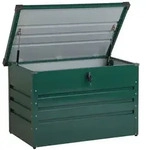 Gartentruhe Dunkelgr&uuml;n Metall 300 L 100 X 62 Cm Wasserdicht Abschlie&szlig;bar Mit Deckel
