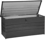 Gartentruhe Graphitgrau Metall 400 L 132 X 62 Cm Wasserdicht Abschlie&szlig;bar Mit Deckel