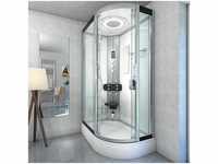 Dusche Duschkabine D60-70T3R Duschtempel Sauna 80x120 cm - Weiß