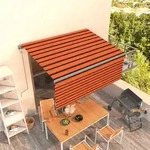 Vidaxl - Markise Automatisch Einziehbar Mit Volant 3,5x2,5m Orange Braun