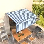 Vidaxl - Markise Automatisch Einziehbar Mit Volant 3,5x2,5 M Blau & Wei&szlig;