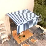 Vidaxl - Markise Automatisch Einziehbar Mit Volant 3,5x2,5 M Blau & Wei&szlig;