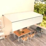 Markise Automatisch Einziehbar Mit Volant 6x3 M Creme Vidaxl