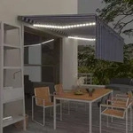 Vidaxl - Markise Automatisch Mit Rollo Led Windsensor 4x3m Blau Wei&szlig;