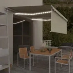 Vidaxl Markise Automatisch Mit Rollo Led Windsensor 4x3 M Creme