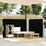 Ausziehbare Seitenmarkise Schwarz 120 X 600 Cm - Vidaxl