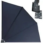 Quick-star - Sichtschutz F&auml;cher 140 X 140 Cm Easy Mount Grau Balkon Trennwand
