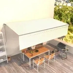 Markise Manuell Einziehbar Mit Rollo 6x3 M Creme Vidaxl