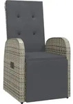 Garten-liegestuhl Mit Auflage Poly Rattan Grau - Vidaxl