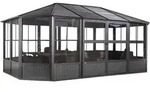 Alu Pavillon Kaltwintergarten Charleston 1218 Anthrazit 384x594x281 Cm - Sojag