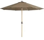 Doppler Sonnenschirm / Kurbelschirm "alu Wood Ultra 350", &Oslash; 350 Cm, Greige, Bezug