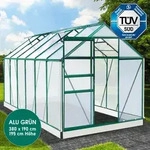 Gew&auml;chshaus Aluminium Mit Fundament Rostfrei T&uuml;v Gepr&uuml;ft 6mm Platten 380x190x195cm