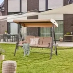 Hollywoodschaukel 3-sitzer Descanso - 115 X 198 Cm Beige Farbe Beige, Ausstattung