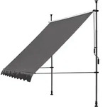 Klemmmarkise 250x130cm Grau Balkonmarkise Sonnenschutz Terrassen&uuml;berdachung