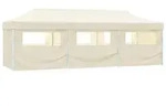Vidaxl Folding Pop-up Party Tent With 8 Sidewalls 870x291x315 Cm Cream