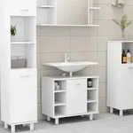 Badezimmerschrank Wei&szlig; 60x32x53,5 Cm Holzwerkstoff Vidaxl