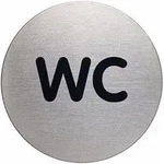 Piktogramm T&uuml;rschild Picto 83mm Edelstahl Geb&uuml;rstet Silber Metallic Wc