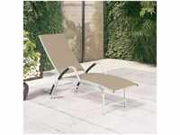 Sonnenliege,Liegestuhl Textilene und Aluminium Creme vidaXL