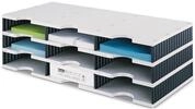 Sortierablage Trio 12 F&auml;cher H293xb723xt331mm Polyl Grau/schwarz