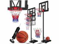 Kesser - Basketballkorb Premium mit Ständer Rollen Inkl. Basketball + Pumpe