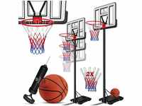 Basketballkorb Premium mit Ständer Rollen Inkl. Basketball + Pumpe verstellbare