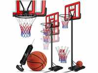 Basketballkorb Premium mit Ständer Rollen Inkl. Basketball + Pumpe verstellbare